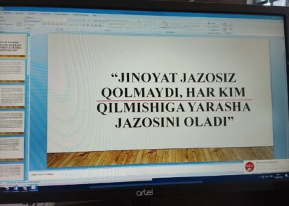 “ Jinoyat jazosiz qolmaydi” mavzusida  ma’rifat soati bo’lib  o’tdi.